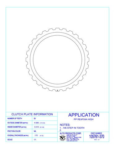 DISKUR NIS RE4F04A ENDA 3G 3,7MM